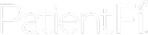 PatientFi logo in white on dark background