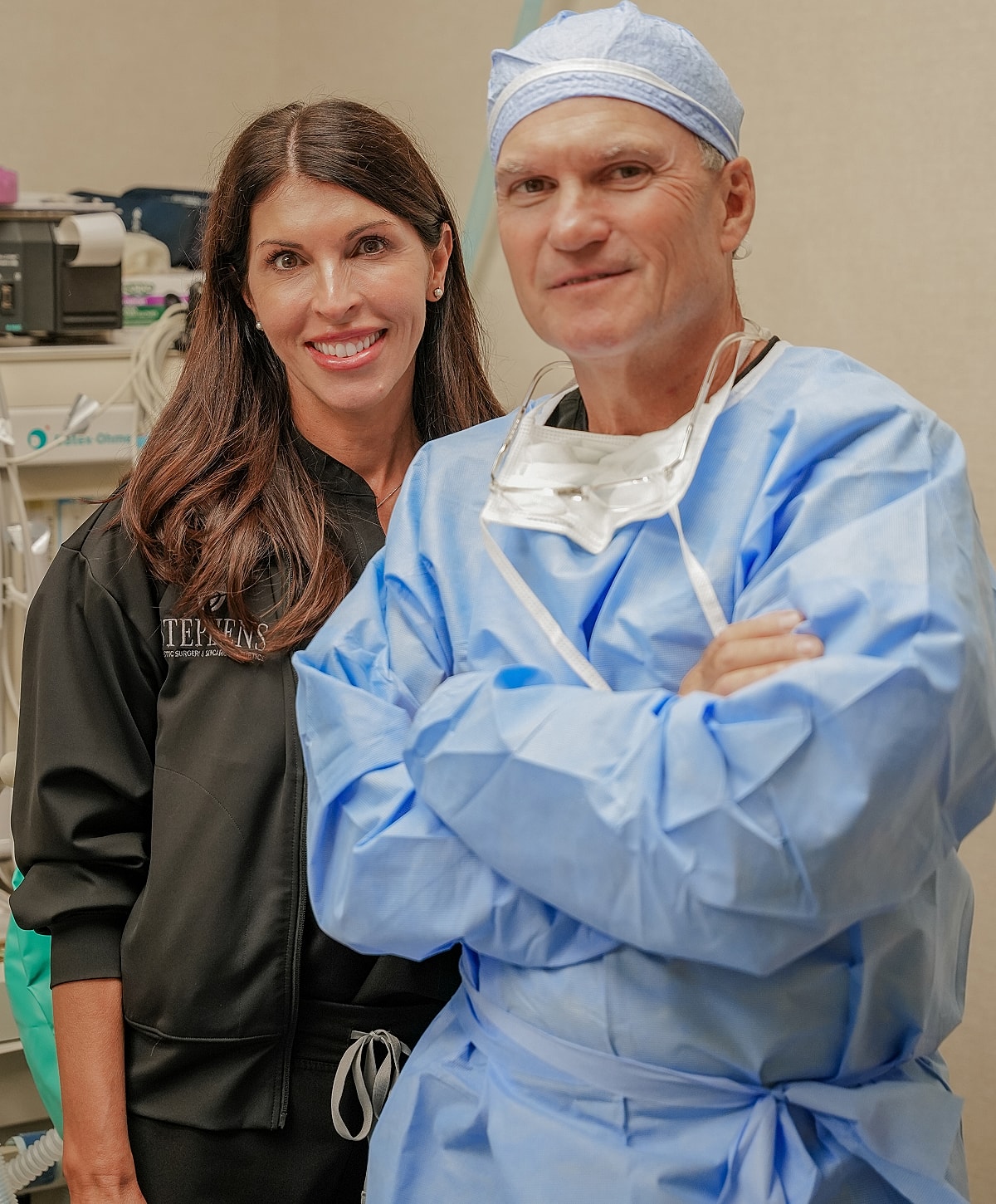 Medical professionals posing in a clinical setting.