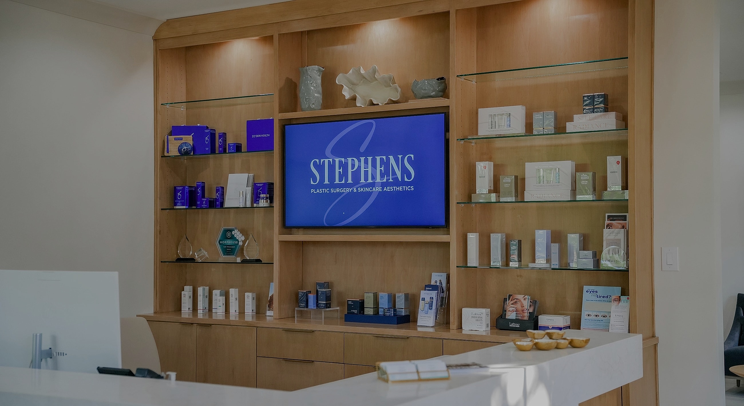Reception area of a plastic surgery clinic.